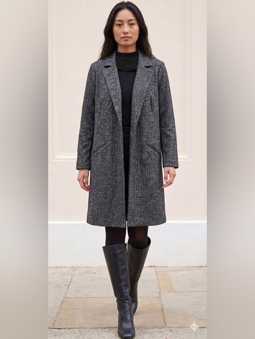 Classic tuxedo-style, Torrid Cozy Knit Longline Blazer Duster Heather